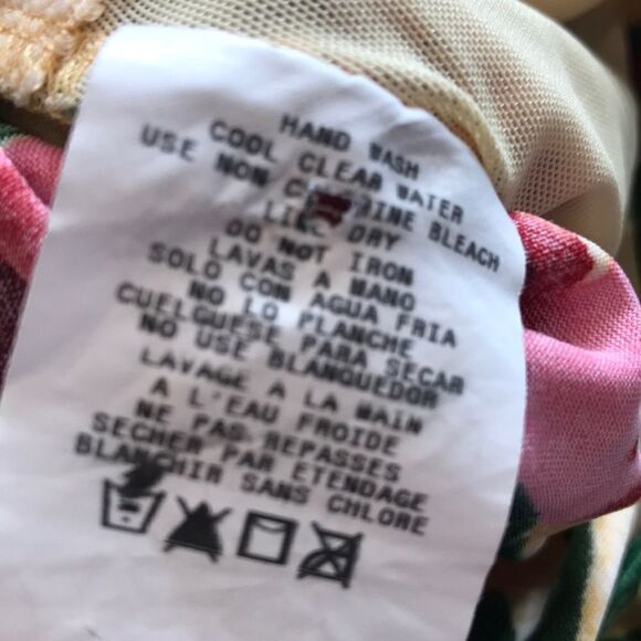 Vintage Tropical Print One Piece Swimsuit - Sz 10 - Picture 13 of 13